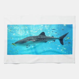 Marine Water Chic Stylish Cool Blue Whale Shark Kitchen Towel