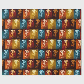 Marine watercolor vintage elegant jellyfish wrapping paper