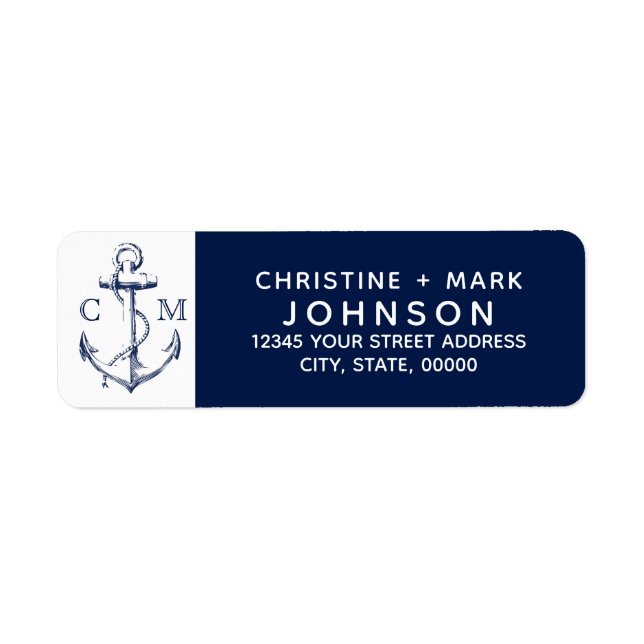 Marine + White Nautical Sketch Ancre Couple | (Devant)