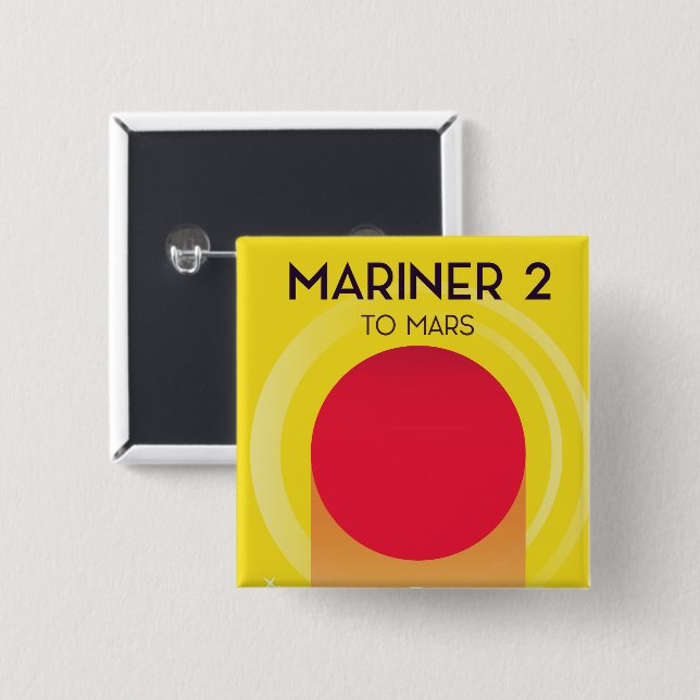 Mariner 2 To Mars Inch Square Button (Front & Back)