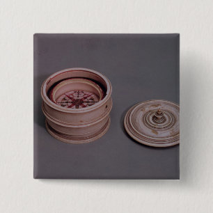 Mariner's compass in an ivory case 2 inch square button