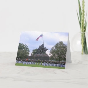 Marines à la statue d'Iwo Jima, carte