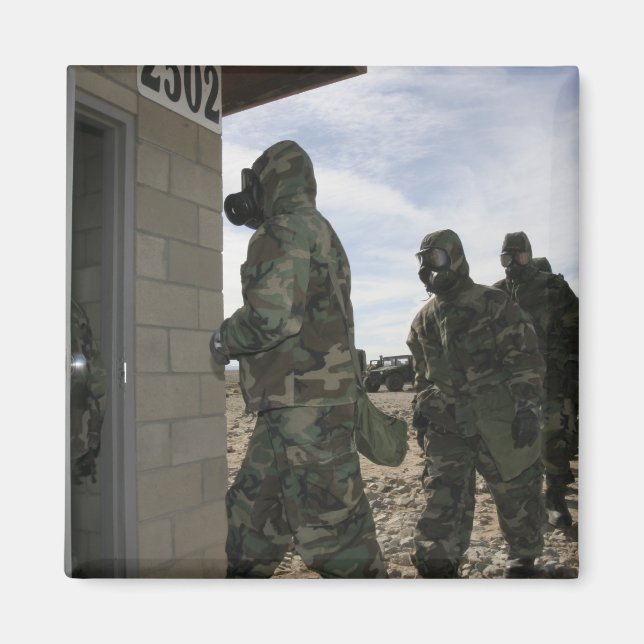Marines and Sailors file into the gas chamber Magnet (Front)
