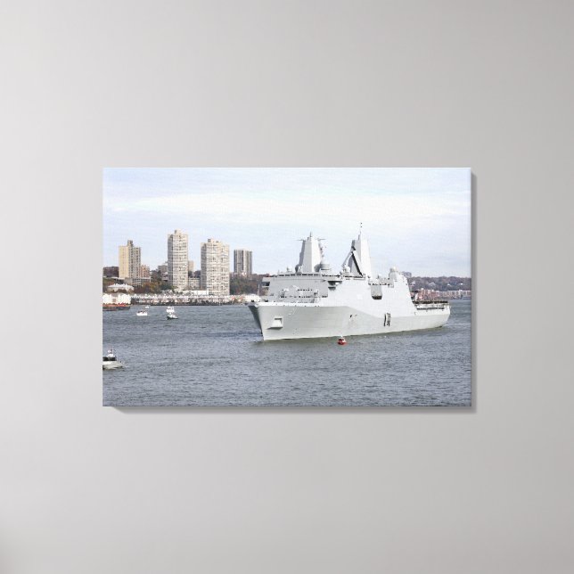 Marines and sailors man the rails canvas print (Front)