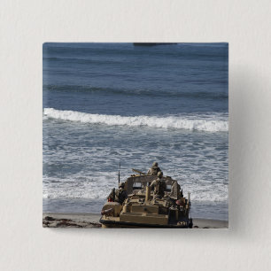 Marines anticipate the arrival 2 inch square button
