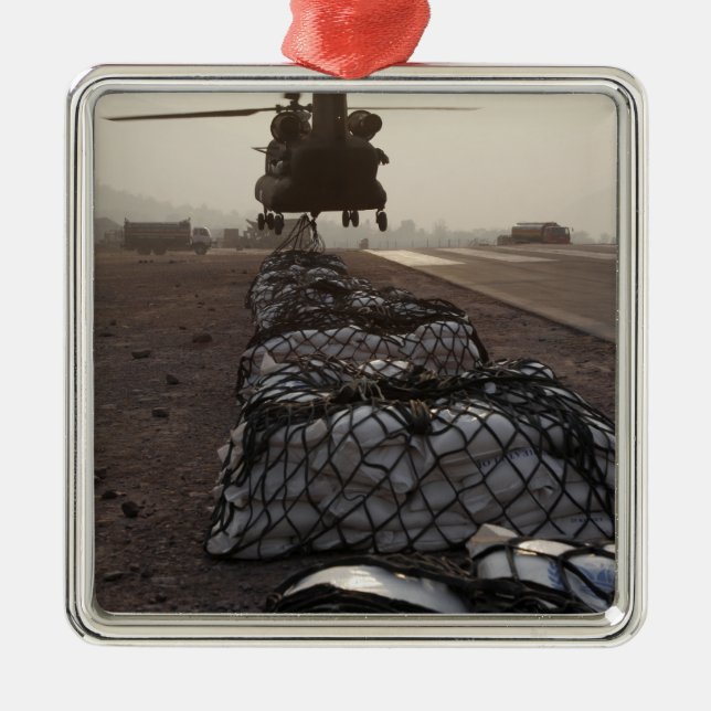 Marines attach sling loads metal ornament (Front)