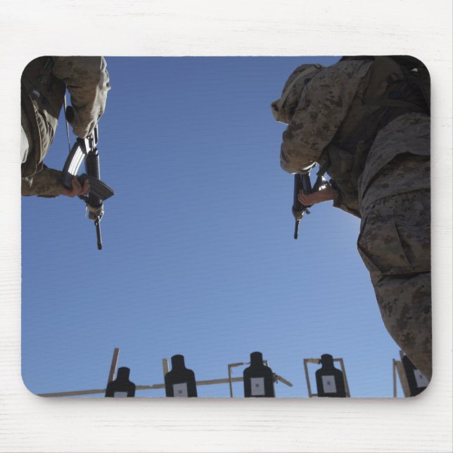 Marines change magazines in the midst of firing mouse pad (Front)