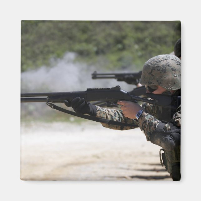 Marines firing shotguns magnet (Front)