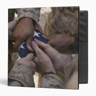 Marines fold an American flag Binder