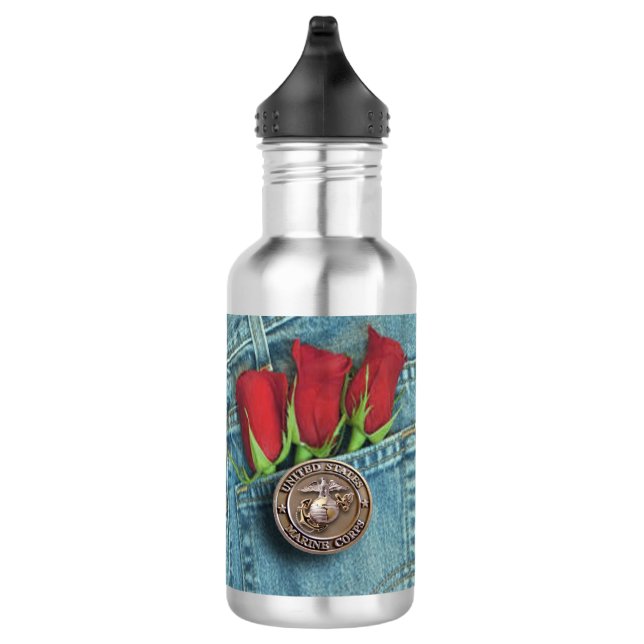 Marines, Jeans and Roses! OoRah! 532 Ml Water Bottle (Right)