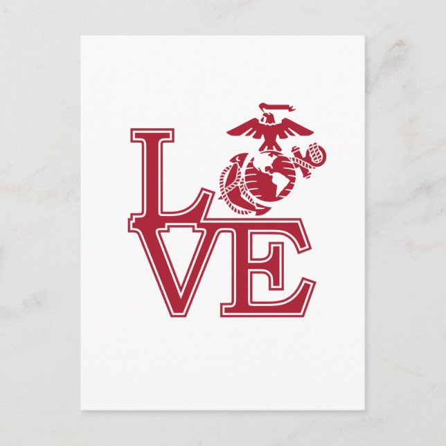 Marines Love Design Holiday Postcard (Front)