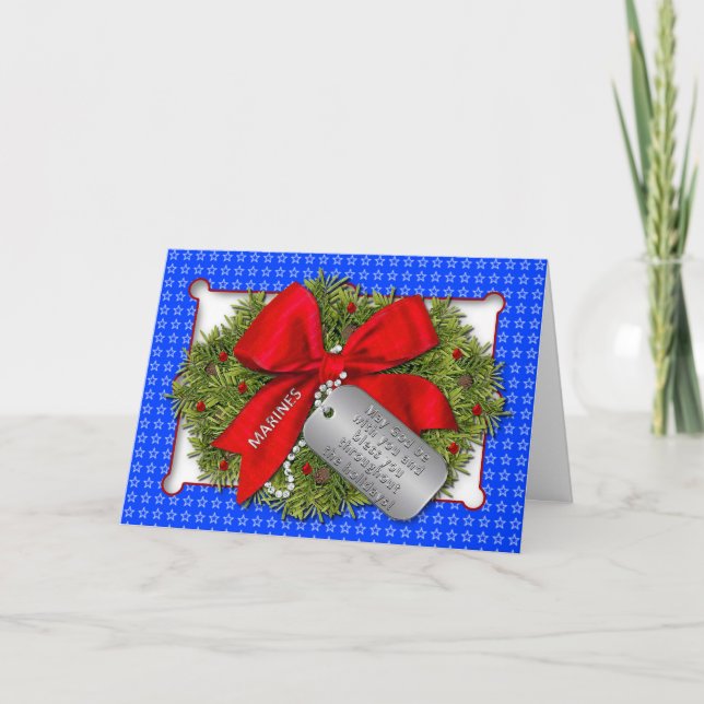 MARINES MILITARY HOLIDAY - CHRISTMAS WREATH (Front)
