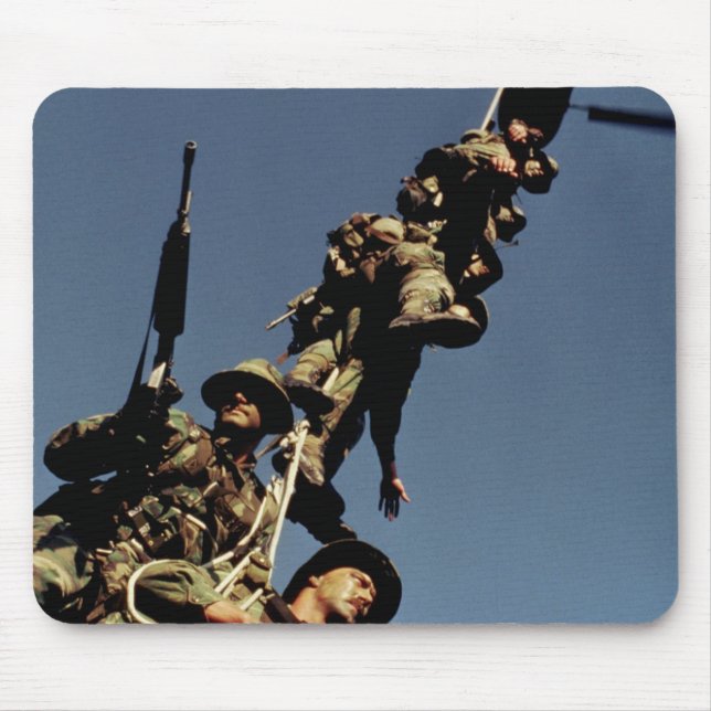 Marines on a SPIE RIG. a rope device that will Mouse Pad (Front)