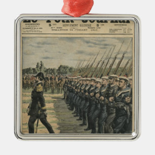 Marines on parade at the review of the 14th metal ornament