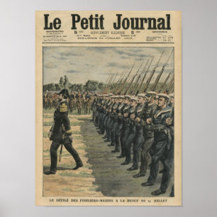 Marines on parade at the review of the 14th poster