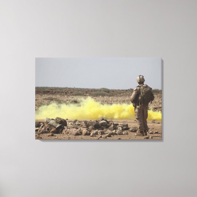 Marines provide security canvas print (Front)
