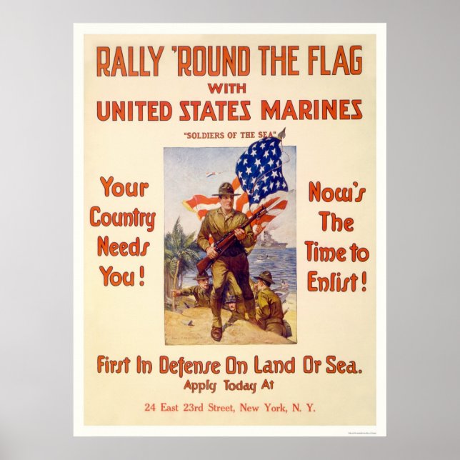 Marines - Rally 'round the flag Poster (Front)