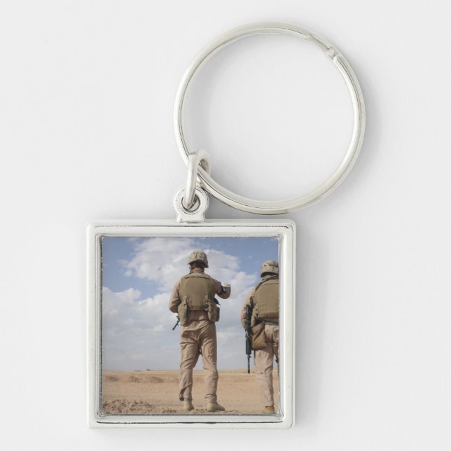 Marines scan the horizon for insurgent activity keychain (Front)