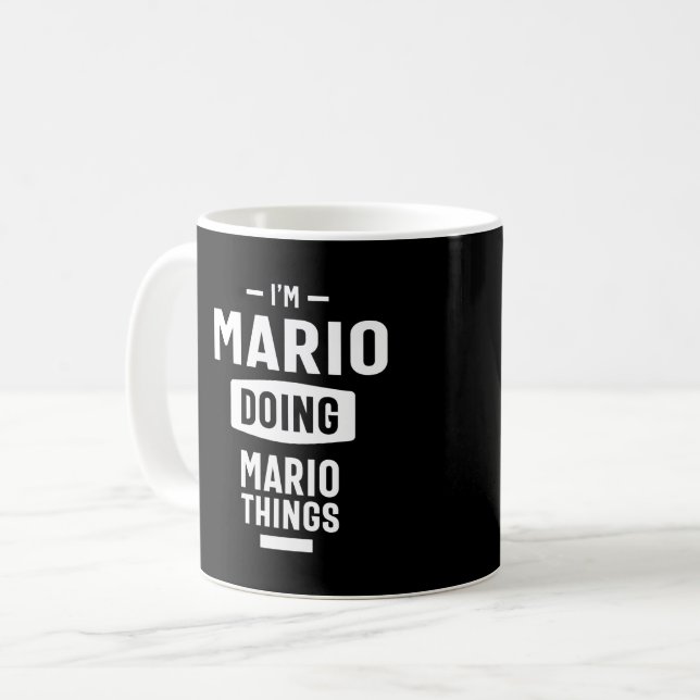 Mario Personalized Name Birthday Gift Coffee Mug (Front Left)