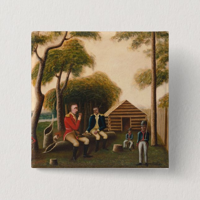Marion Feasting the British Officer 2 Inch Square Button (Front)