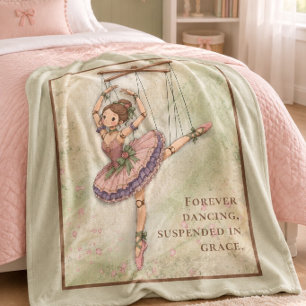 Marionette Ballerina Suspended in Grace Fleece Blanket