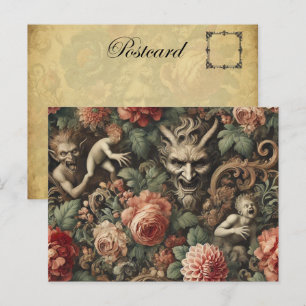 Marionettes for the Damned – Gothic Floral Design Holiday Postcard