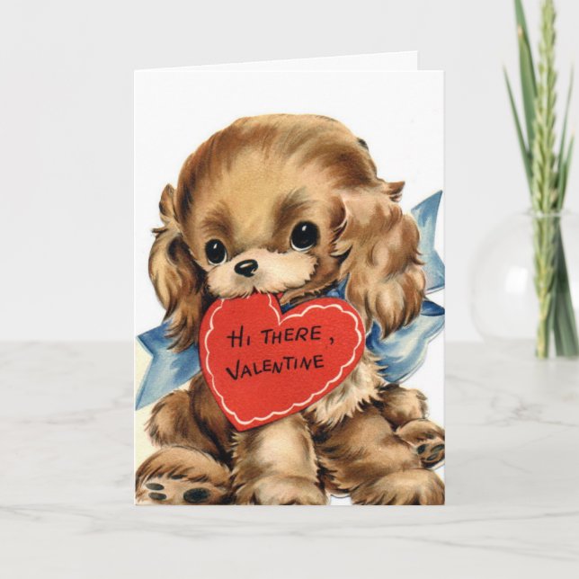 Marionnette mignonne avec carte de Saint-Valentin  (Devant)