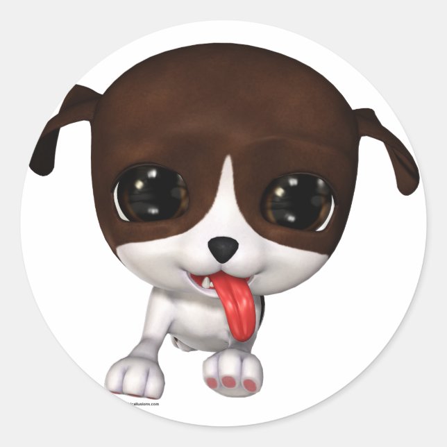 Marionnettes mignonnes : Stickers ronds Paw Paw (Devant)