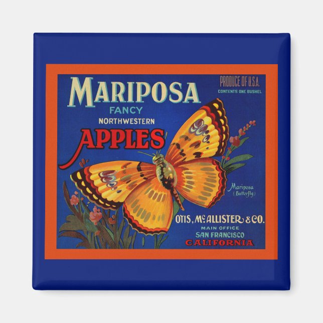 Mariposa Apples Magnet (Front)