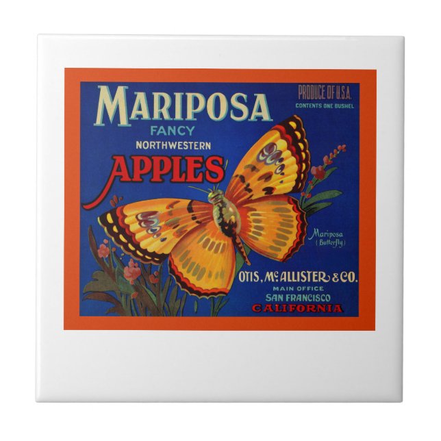 Mariposa Apples Tile (Front)