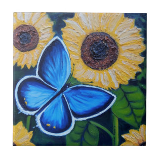 Mariposa Azul Tile