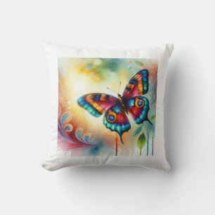 Mariposa flama butterfly 121024AREF149 - Watercolo Throw Pillow