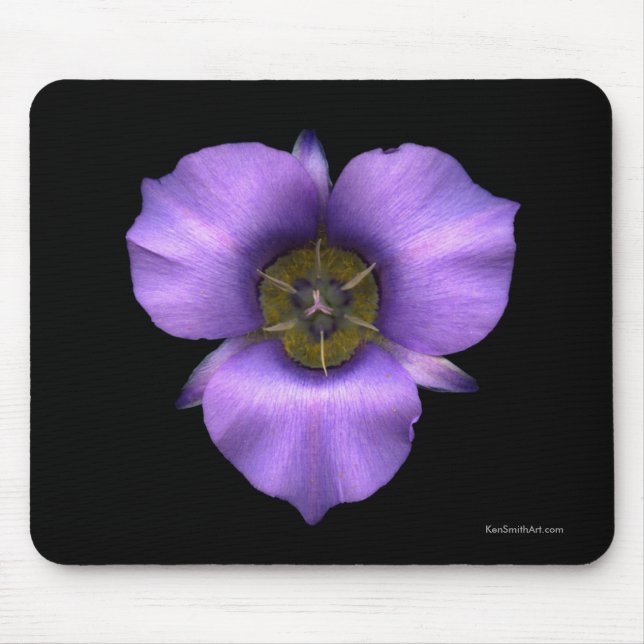 Mariposa Lily Mousepad, Black Mouse Pad (Front)