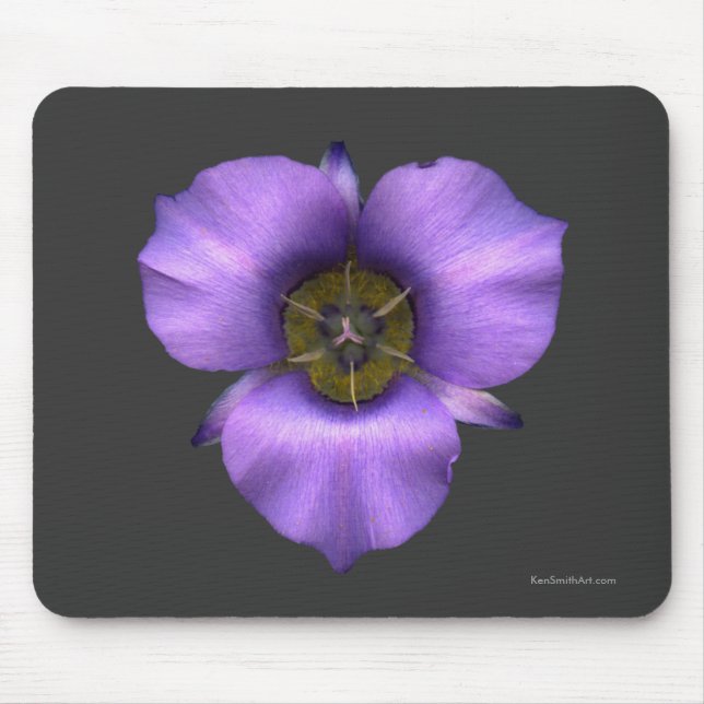 Mariposa Lily Mousepad, Brown Mouse Pad (Front)
