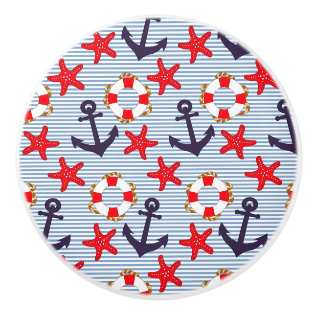 Maritime Anchor Ceramic Knob (Front)