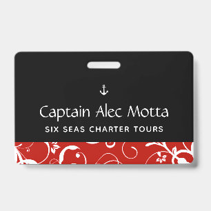 Maritime Anchor Pro Damask Badge