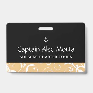 Maritime Anchor Pro Damask Badge