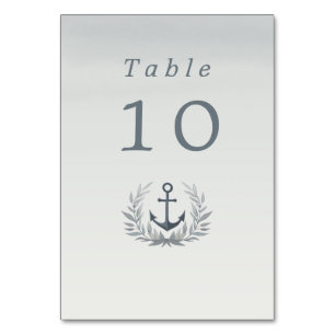 Maritime anchor with herald wedding table number