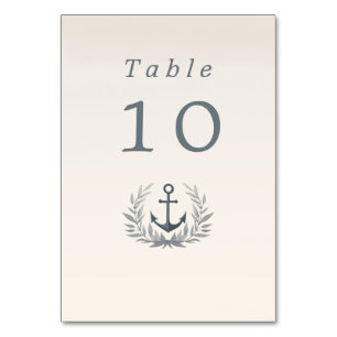 Maritime anchor with herald wedding table number