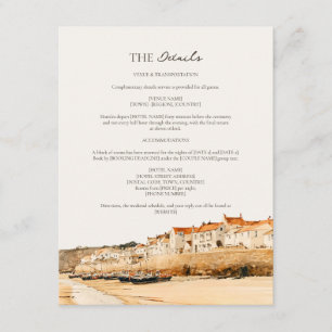 Maritime Cornwall Harbour Wedding Details Boats Enclosure Card