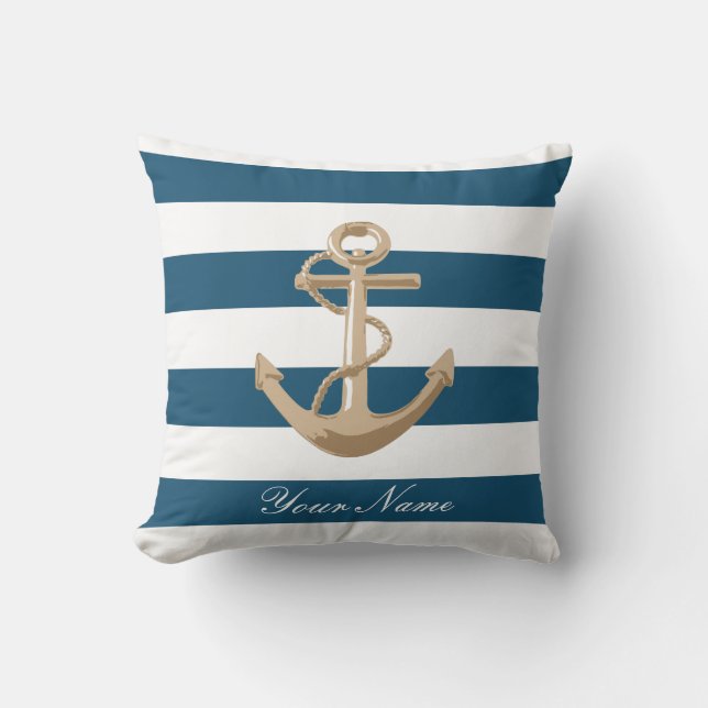 Maritime et nautique avec l'Ancre - coussin (Recto)