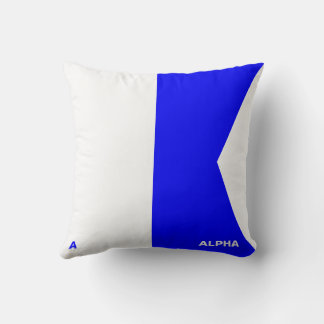 Maritime Flag A — Alpha Throw Pillow
