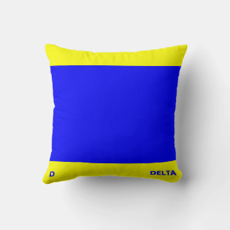 Maritime Flag D — Delta Throw Pillow