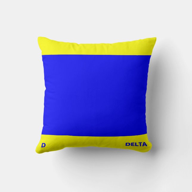 Maritime Flag D — Delta Throw Pillow (Back)