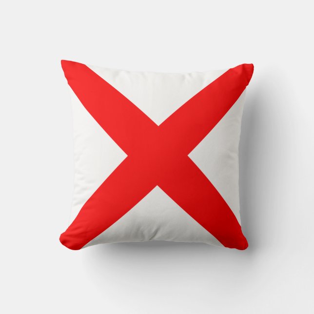 Maritime Flag V — Victor Throw Pillow (Front)