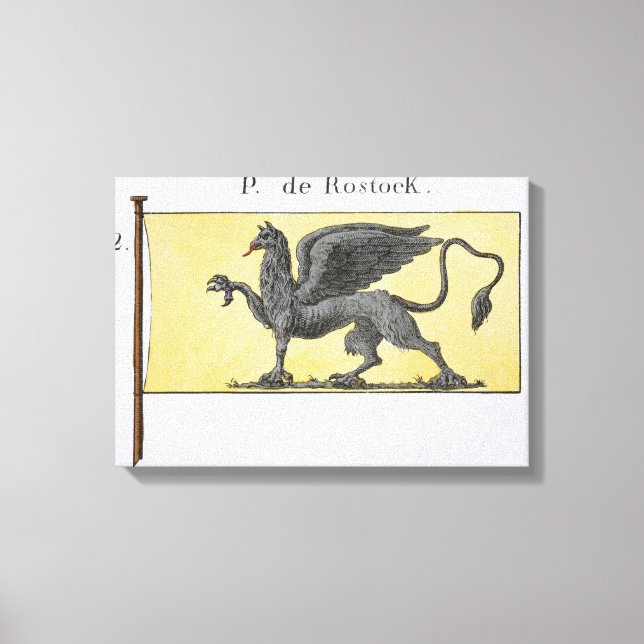 Maritime Flag with Griffin Emblem denoting de Rost Canvas Print (Front)
