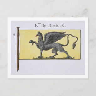 Maritime Flag with Griffin Emblem denoting de Rost Postcard