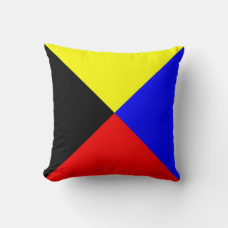 Maritime Flag Z — Zulu Throw Pillow