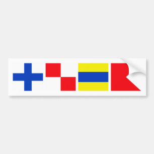 Maritime flags bumpersticker bumper sticker