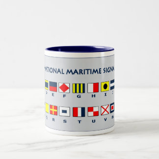 Maritime flags Two-Tone coffee mug